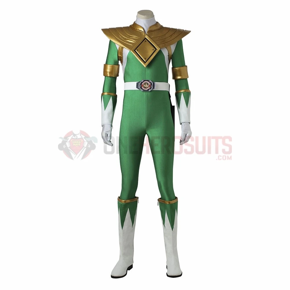 Tommy Oliver Cosplay Costume Green Ranger Spandex Cosplay Suit 4 Tommy Oliver Cosplay Costume Green Ranger Spandex Cosplay Suit - Image 2