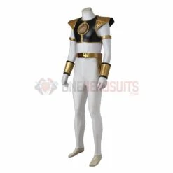 White Ranger Cosplay Costume Mighty Morphin Power Rangers Suit -One Hero Suits Store 3764a 4