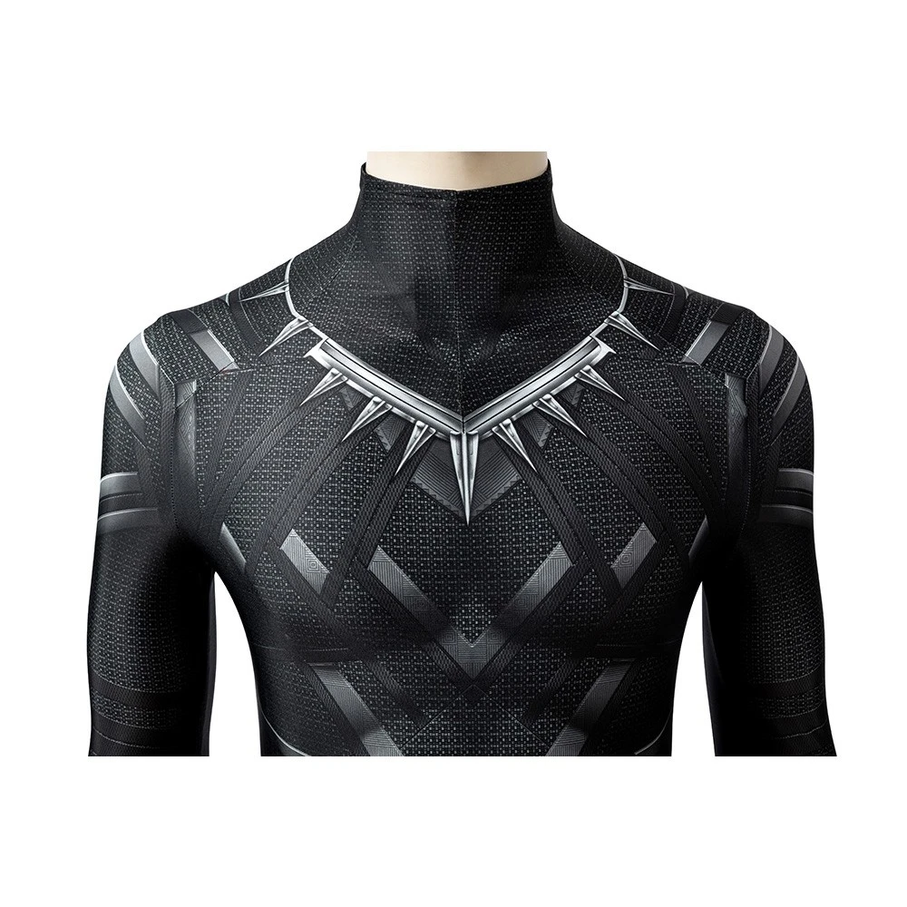 Black Panther Cosplay Costume Detail Printed Spandex Suit 15 Black Panther Cosplay Costume Detail Printed Spandex Suit - Image 13