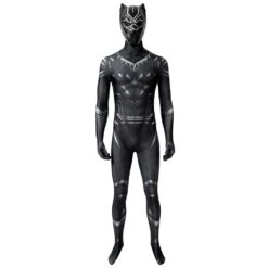 Black Panther Cosplay Costume Detail Printed Spandex Suit