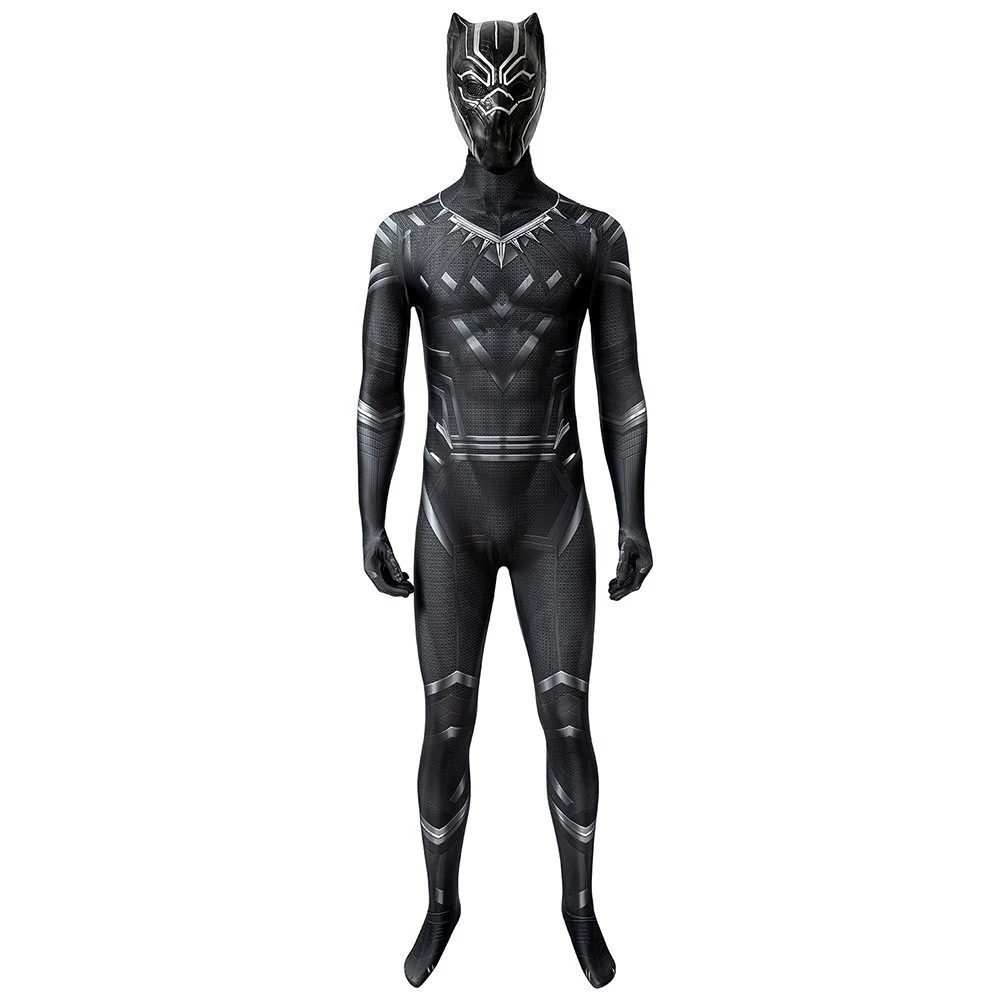 Black Panther Cosplay Costume Detail Printed Spandex Suit 3 Black Panther Cosplay Costume Detail Printed Spandex Suit