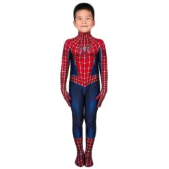 Kids Spider-man Cosplay Suit Spandex Tobey Maguire Suit Printed Edition -One Hero Suits Store j19036ab kida 14