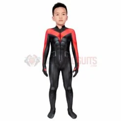 Gifts For Kids Nightwing Cosplay Suit Children Teen Titans Cosplay Red Bodysuit -One Hero Suits Store j19061ea kida 4