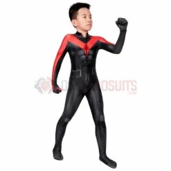 Gifts For Kids Nightwing Cosplay Suit Children Teen Titans Cosplay Red Bodysuit -One Hero Suits Store j19061ea kida 5