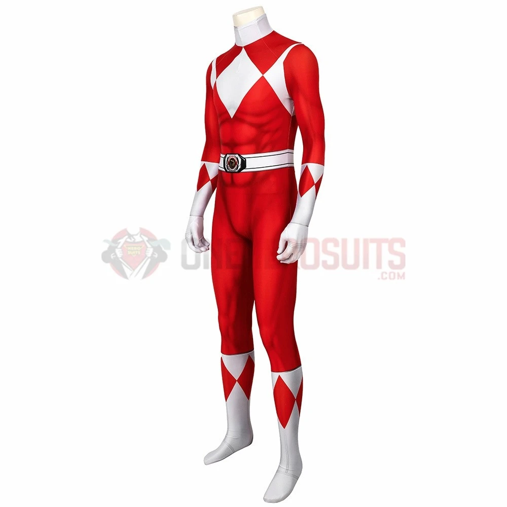Red Power Ranger Cosplay Suit Classic Red Spandex Power Rangers Costumes 5 Red Power Ranger Cosplay Suit Classic Red Spandex Power Rangers Costumes - Image 3
