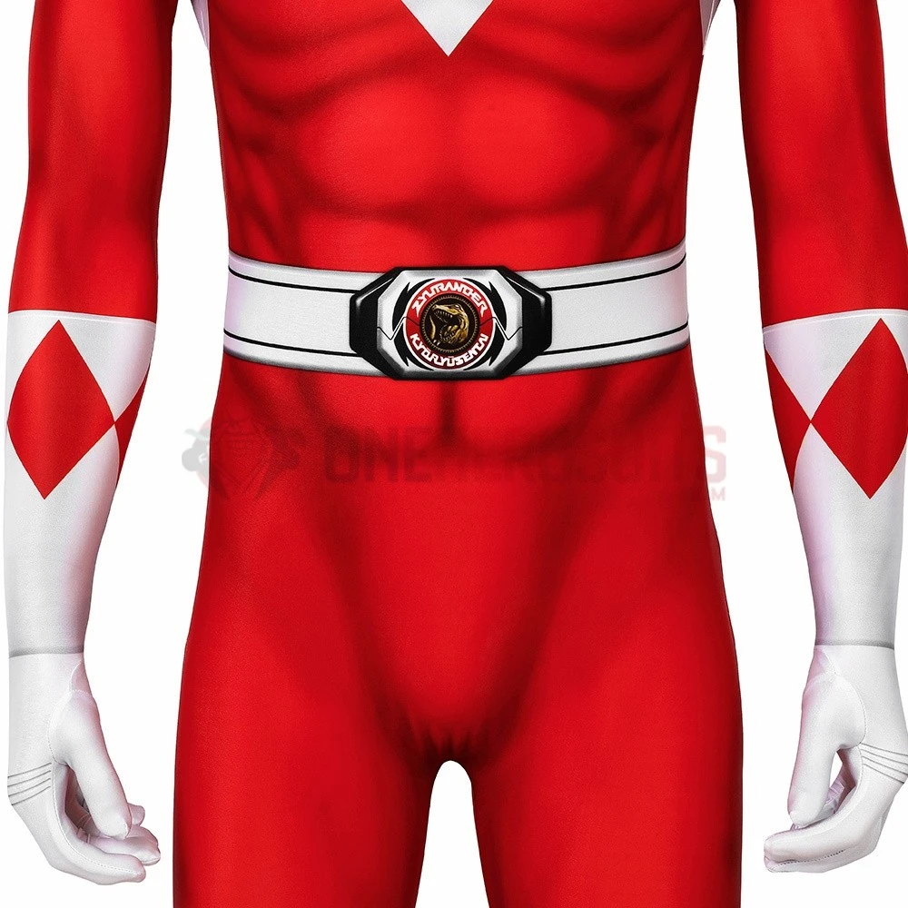 Red Power Ranger Cosplay Suit Classic Red Spandex Power Rangers Costumes 9 Red Power Ranger Cosplay Suit Classic Red Spandex Power Rangers Costumes - Image 7