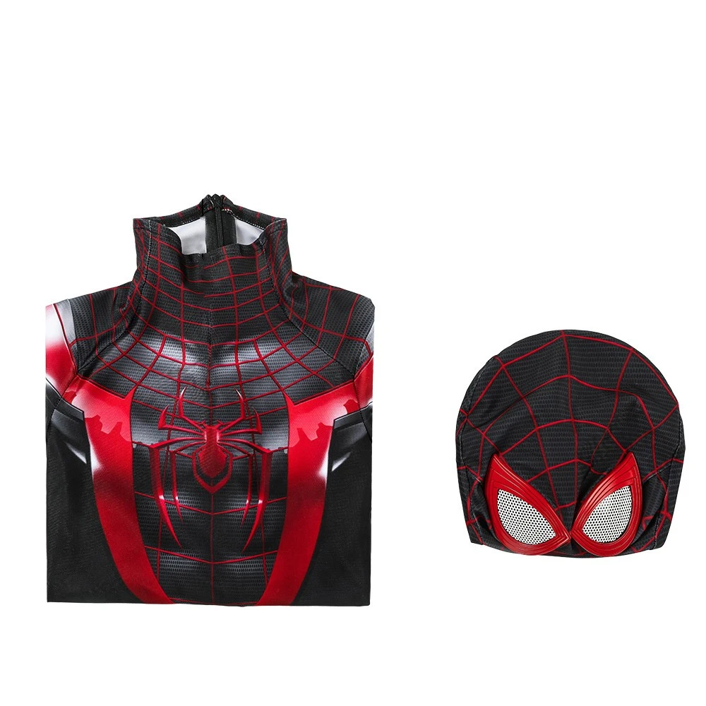 Kids Spider-man Miles Morales PS5 Cosplay Suit 14 Kids Spider-man Miles Morales PS5 Cosplay Suit - Image 12