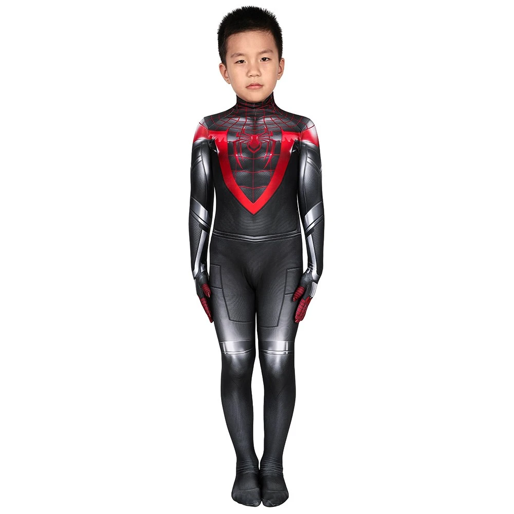 Kids Spider-man Miles Morales PS5 Cosplay Suit 15 Kids Spider-man Miles Morales PS5 Cosplay Suit - Image 13