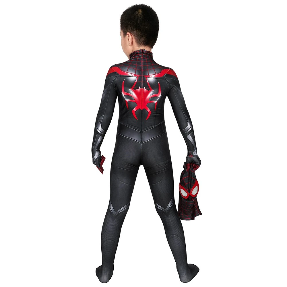Kids Spider-man Miles Morales PS5 Cosplay Suit 16 Kids Spider-man Miles Morales PS5 Cosplay Suit - Image 14
