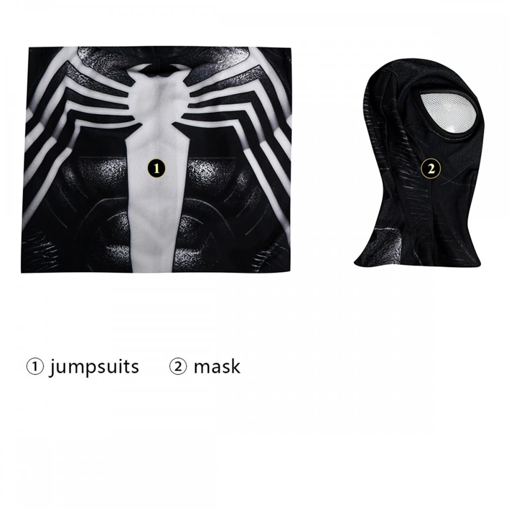 Venom Cosplay Costume Spiderman 2 Spandex Bodysuit 4 Venom Cosplay Costume Spiderman 2 Spandex Bodysuit - Image 2