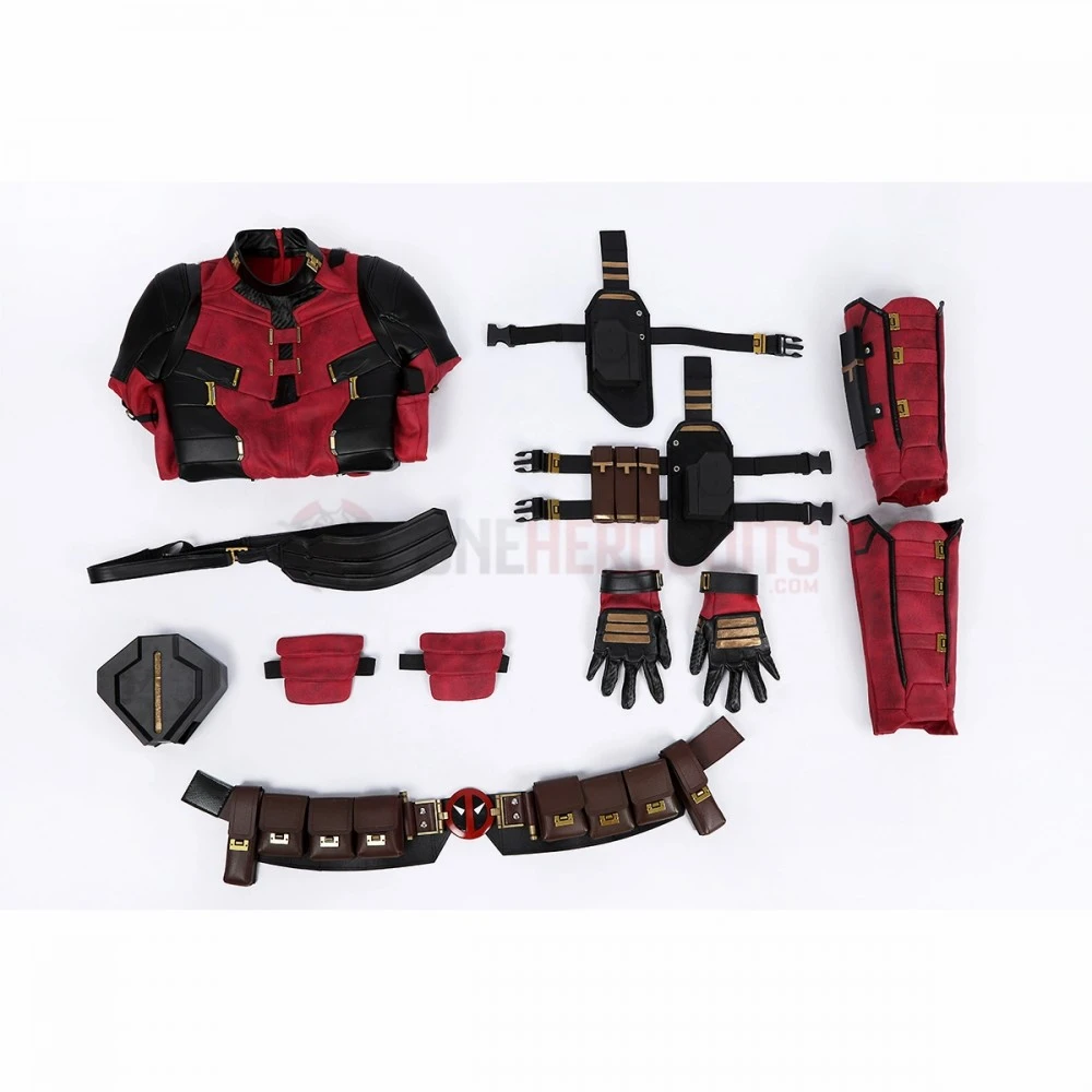 Kids Deadpool 3 Cosplay Costumes Wade Wilson Leather Edition Halloween Suits 3 Kids Deadpool 3 Cosplay Costumes Wade Wilson Leather Edition Halloween Suits