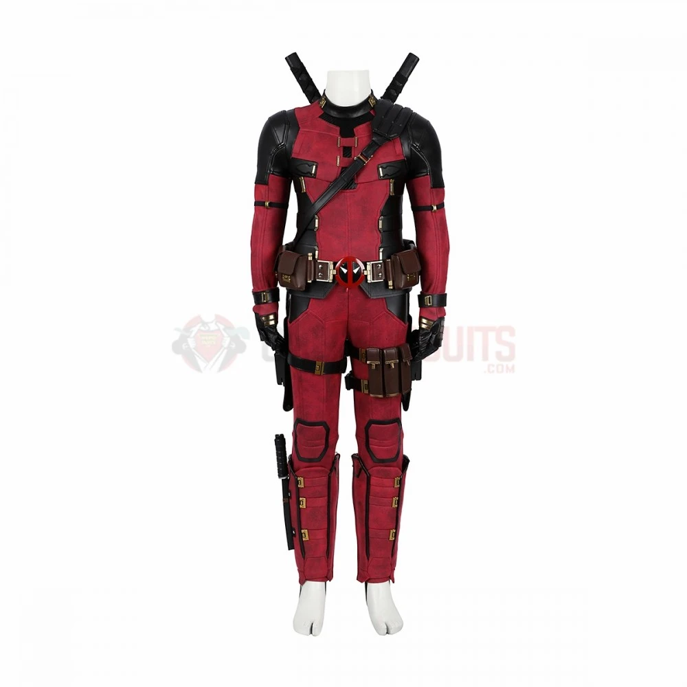Kids Deadpool 3 Cosplay Costumes Wade Wilson Leather Edition Halloween Suits 6 Kids Deadpool 3 Cosplay Costumes Wade Wilson Leather Edition Halloween Suits - Image 4