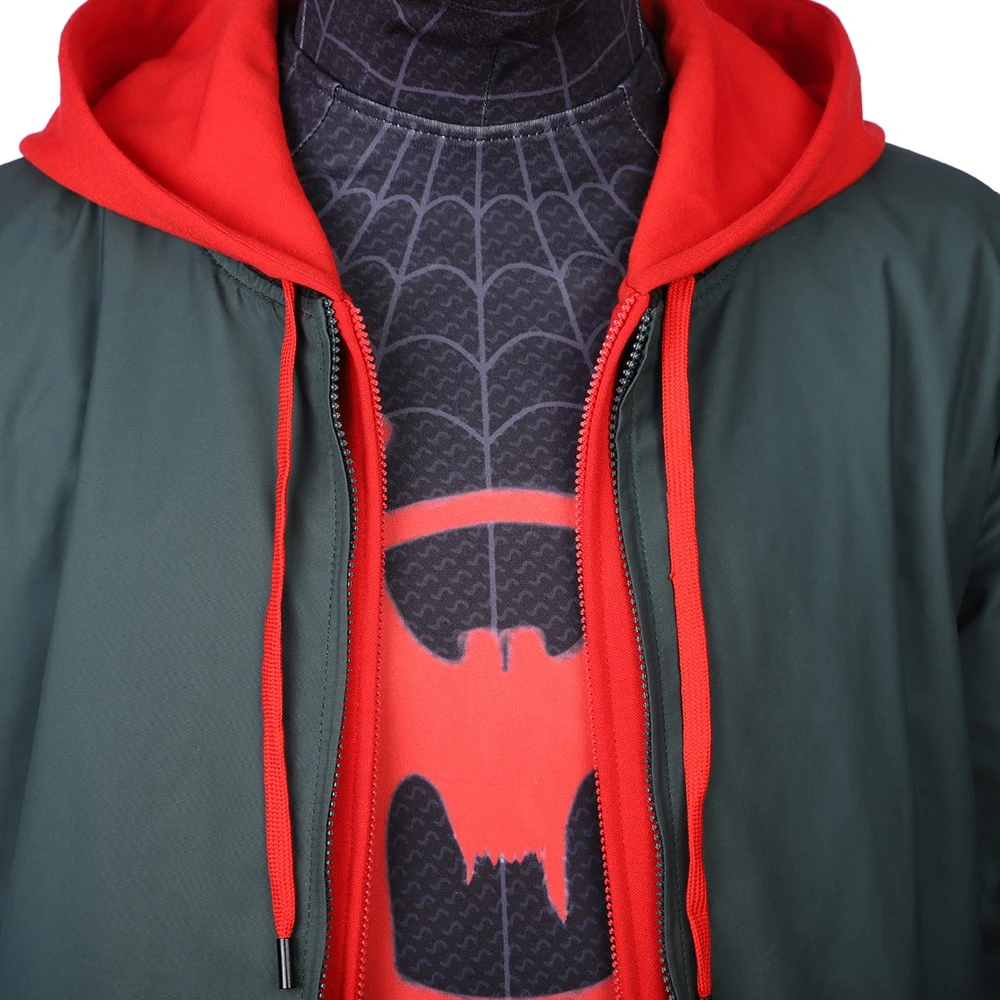 Miles Morales Cosplay Costumes Spider Man Into The Spider Verse Miles Green Coat 12 Miles Morales Cosplay Costumes Spider Man Into The Spider Verse Miles Green Coat - Image 10