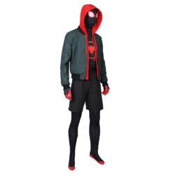 Miles Morales Cosplay Costumes Spider Man Into The Spider Verse Miles Green Coat 24 Miles Morales Cosplay Costumes Spider Man Into The Spider Verse Miles Green Coat -One Hero Suits Store m20190254a 3