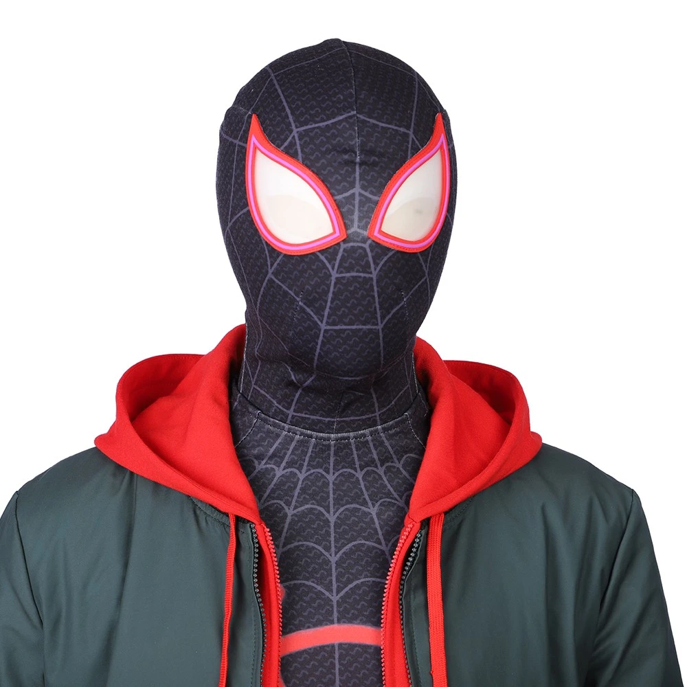 Miles Morales Cosplay Costumes Spider Man Into The Spider Verse Miles Green Coat 11 Miles Morales Cosplay Costumes Spider Man Into The Spider Verse Miles Green Coat - Image 9