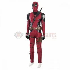 Deadpool 3 Cosplay Costumes Red Leather Suits -One Hero Suits Store my23130a 6