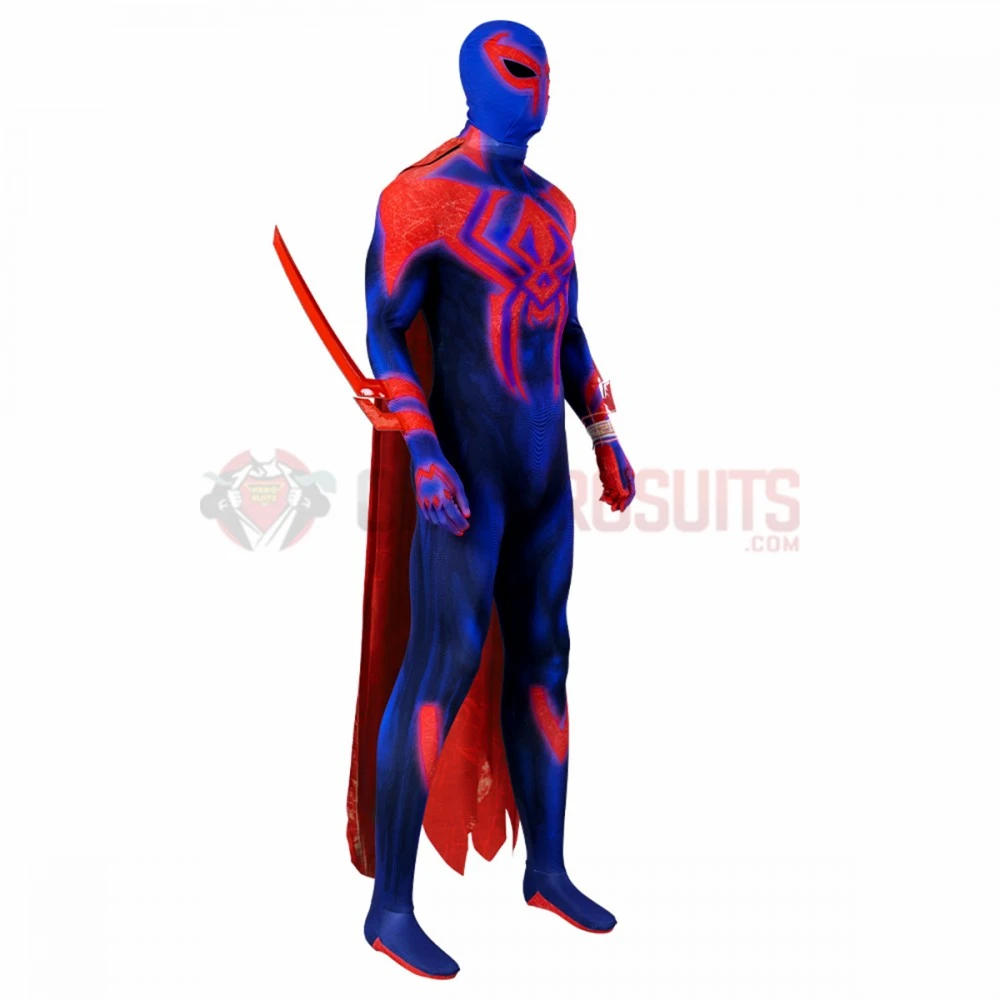 Across The Spider-Verse Spider-Man 2099 Cosplay Jumpsuits With Cloak 5 Across The Spider-Verse Spider-Man 2099 Cosplay Jumpsuits With Cloak - Image 3