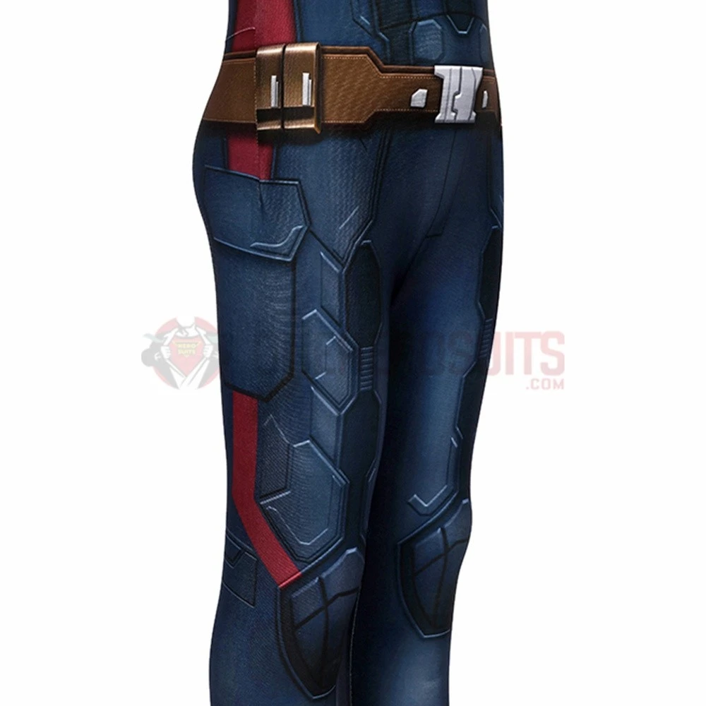 Captain America Suits For Kids Detail Printed Cosplay Costume For Halloween 4 Captain America Suits For Kids Detail Printed Cosplay Costume For Halloween - Image 2